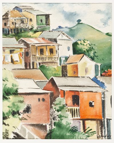 Rafael Arroyo Gely, “Sin Título”, 1933; acuarela sobre papel 20” x 16”