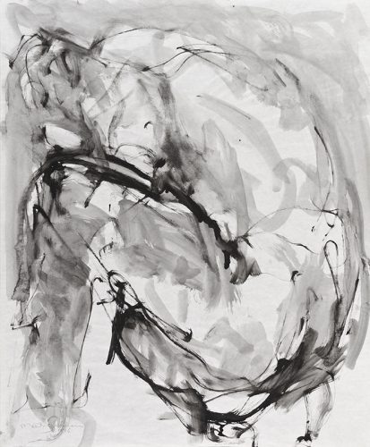 Martin García Rivera, “Boceto # 117”, 1996; Tinta y aguada de carbón a pincel sobre papel 36 3/8” x 29 7/8”