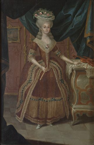 José Campeche, Retrato de la esposa del Capitán Vitoria, 1782-1786; óleo sobre tabla