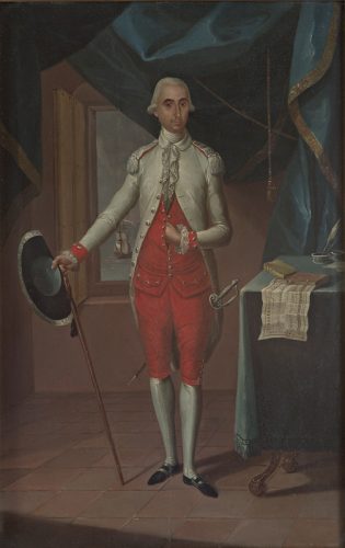 José Campeche, Retrato de Capitán General del regimiento de Vitoria, 1782-1786; óleo sobre tabla