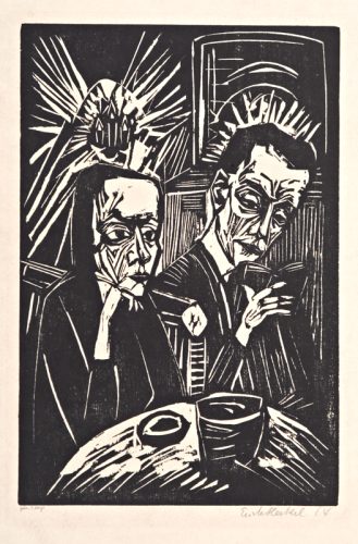 Eric Heckel, “Couple”, 1914; xilografía, 11 13/16” x 7 7/8”