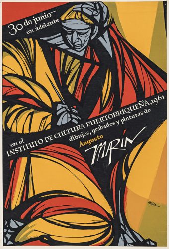 Lorenzo Homar, Dibujos, grabados y pinturas de Augusto Marín, 1961; serigrafía